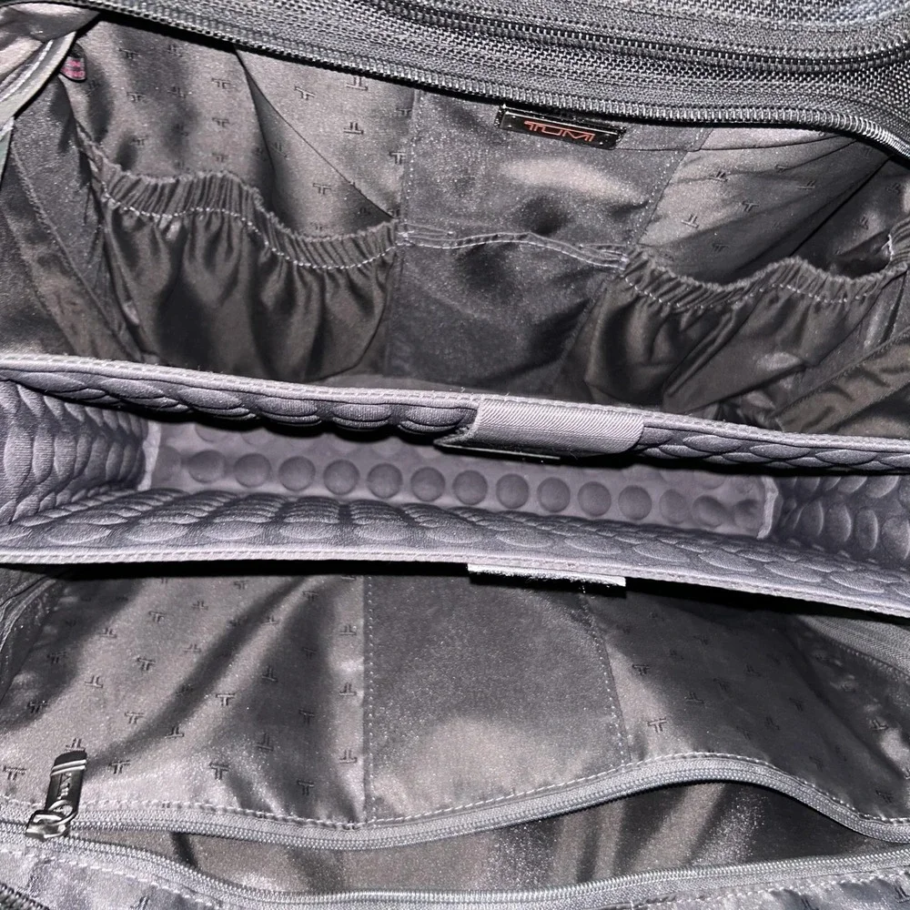 TUMI Alpha Wheeled Compact Computer Brief Black Ballistic Nylon Rolling 26102